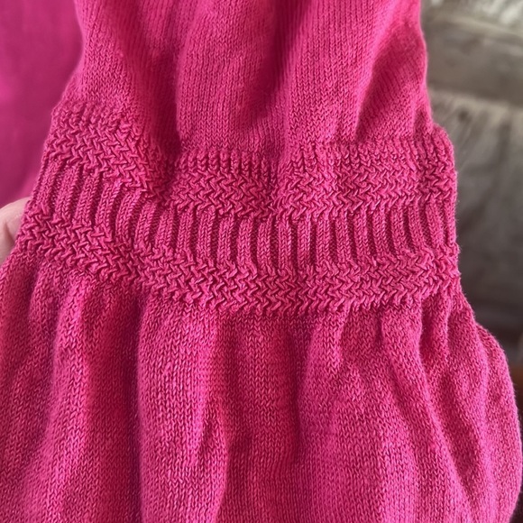 TALBOTS LINEN SWEATER STYLE TOP SZ MED BELL SLEEVES BARBIE PINK - Picture 4 of 10